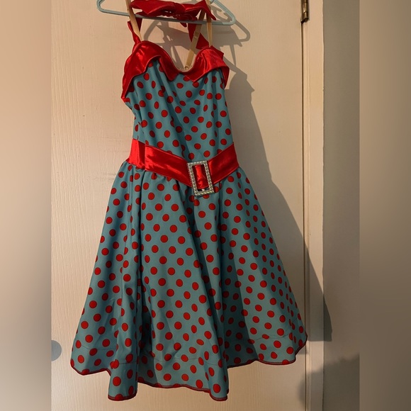 Red and blue polka dot dance dress - Picture 1 of 7